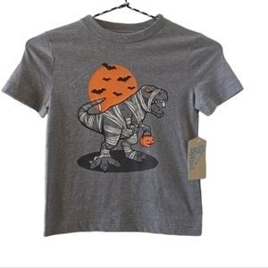 THEREABOUTS BOYS GRAY HALLOWEEN DINOSAUR SHORT SLEEVE TEE-SHIRT SIZE XXS 4/5